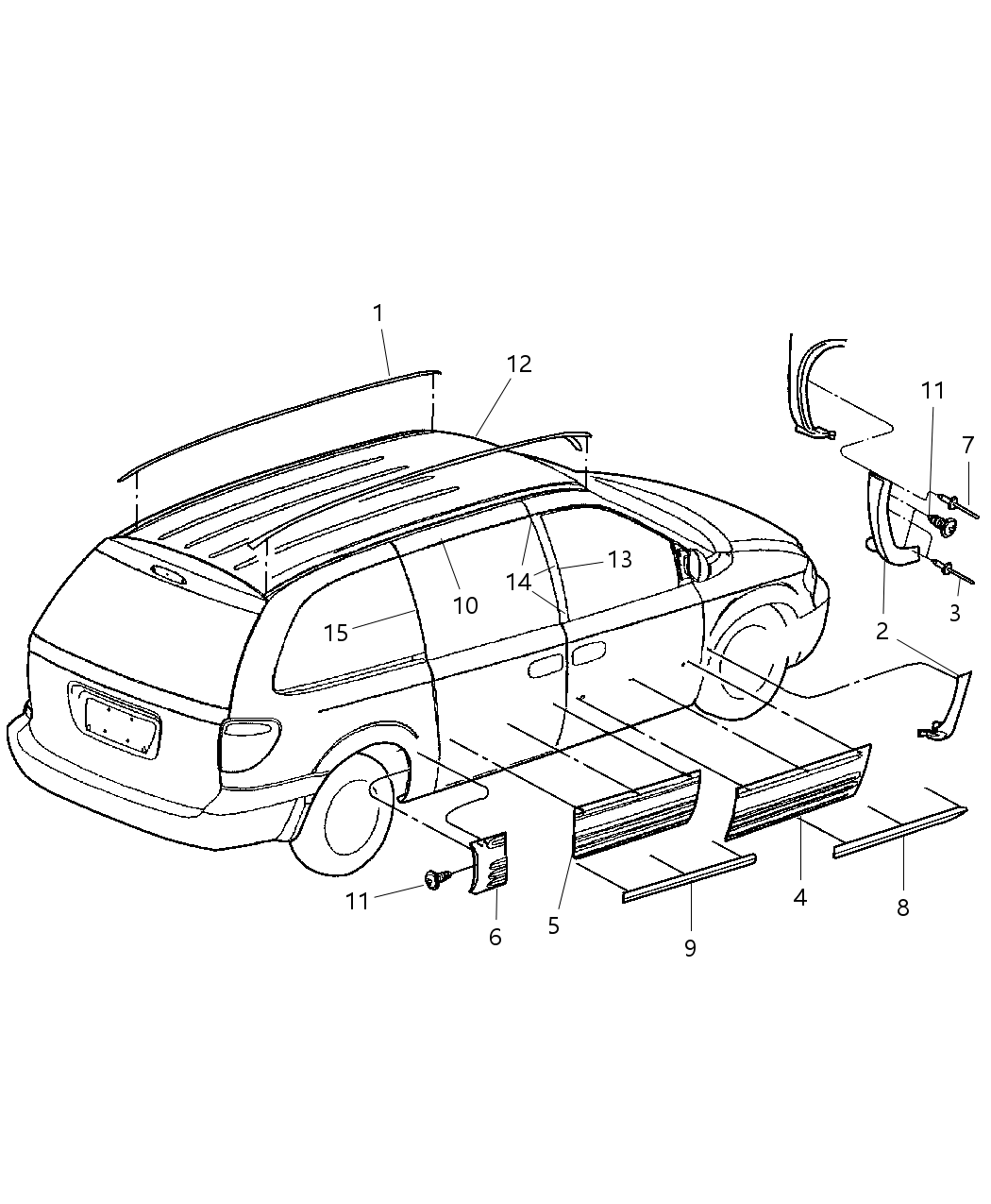 Mopar 5109454AB Molding Door Window Opening B Pillar