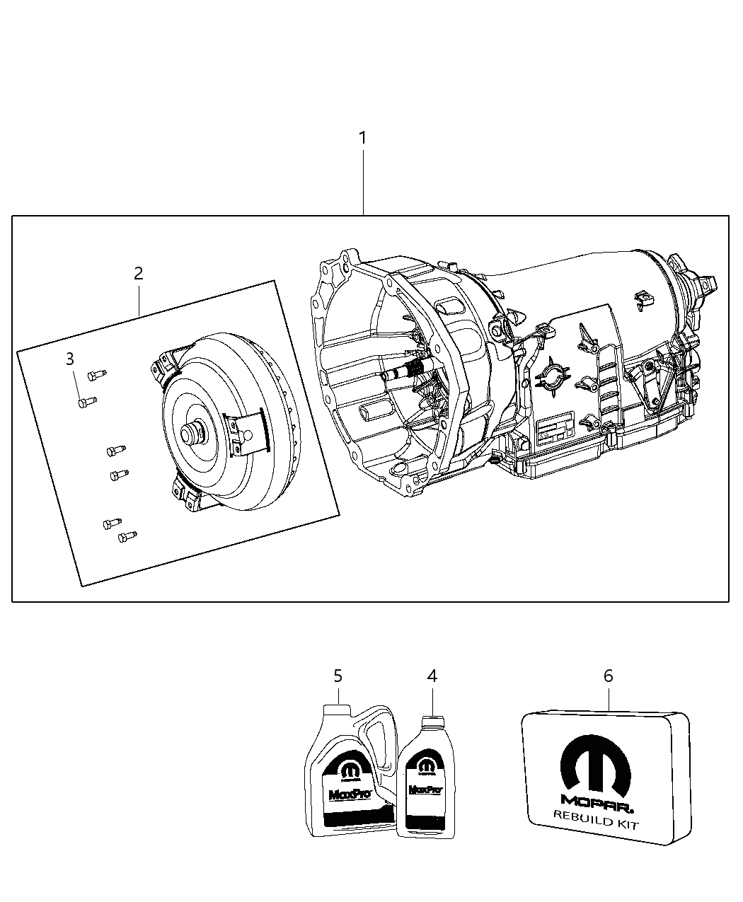Mopar 68156213AB Transmission Kit With Torque Converter