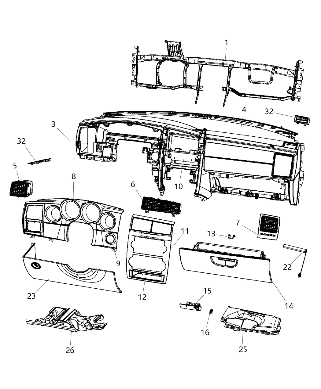 Mopar 4595970AB Plate Steering Column Cover