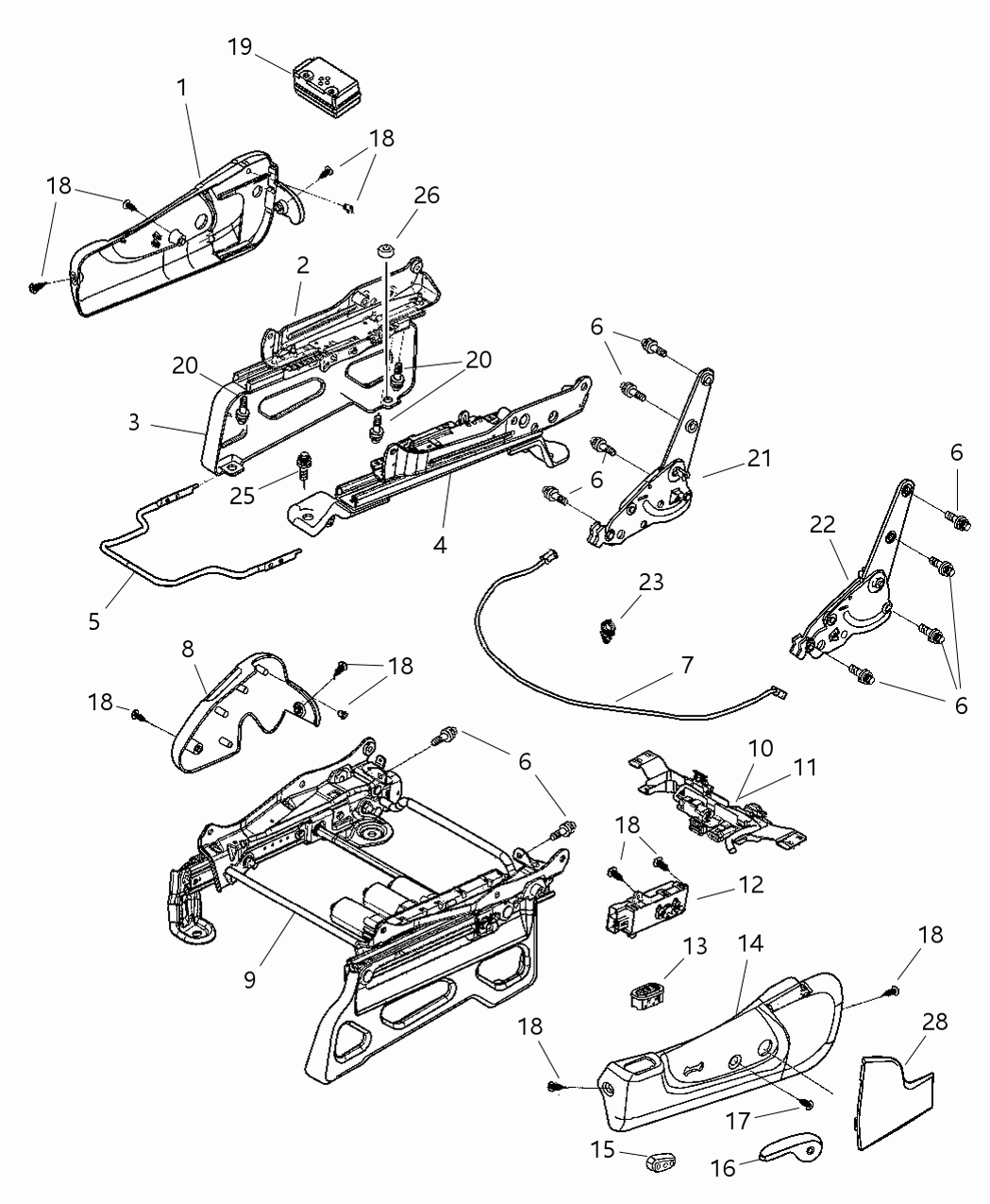 Mopar 5072127AA Screw Recliner Handle