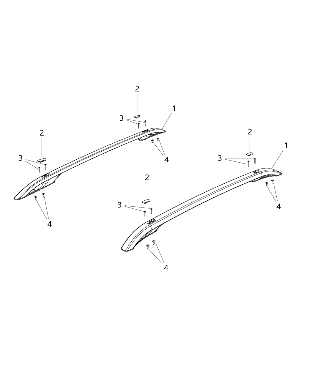 Mopar 55112730AA Side Rail Roof Rack
