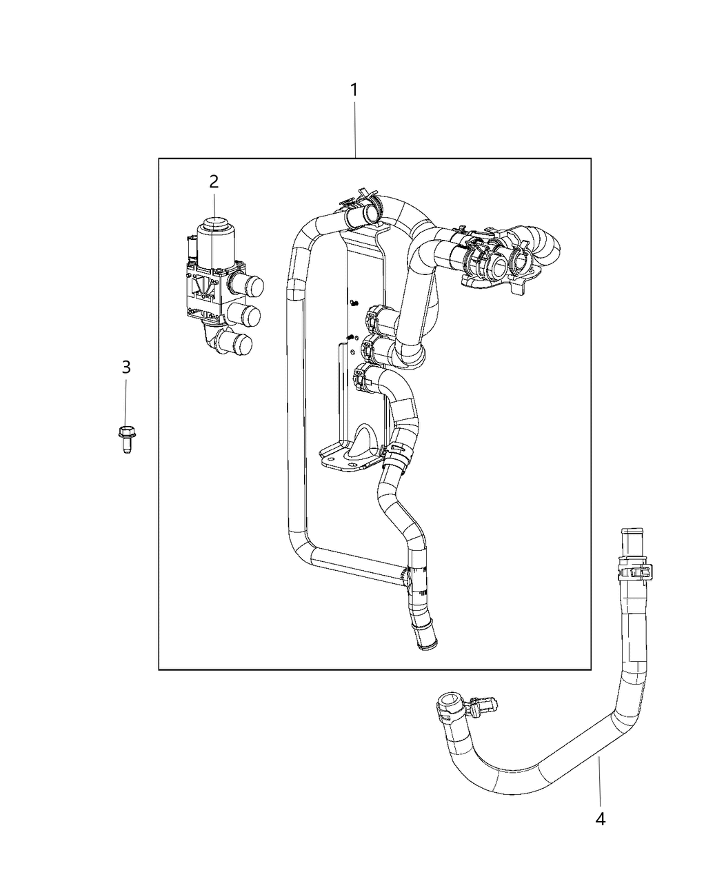 Mopar 68280318AC Hose Coolant Water Crossover Outlet