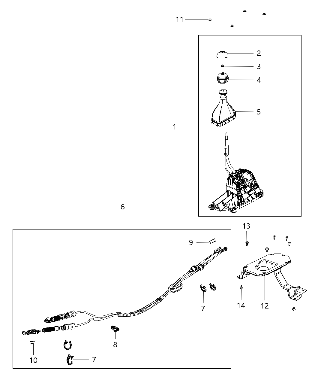 Mopar 68187799AA Clip Shift Cable