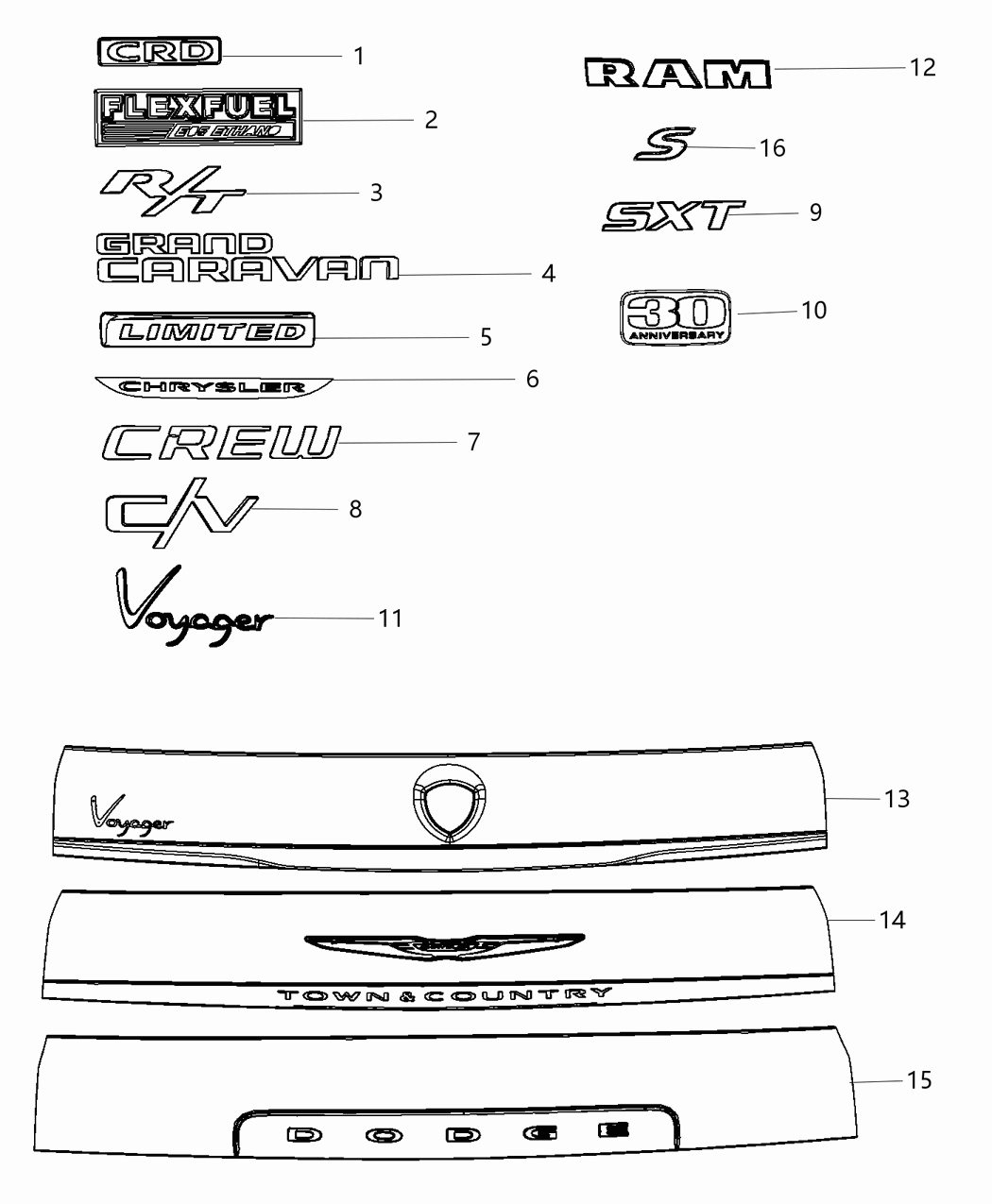 Mopar 68217030AA Nameplate Front Fender Anniversary Edition