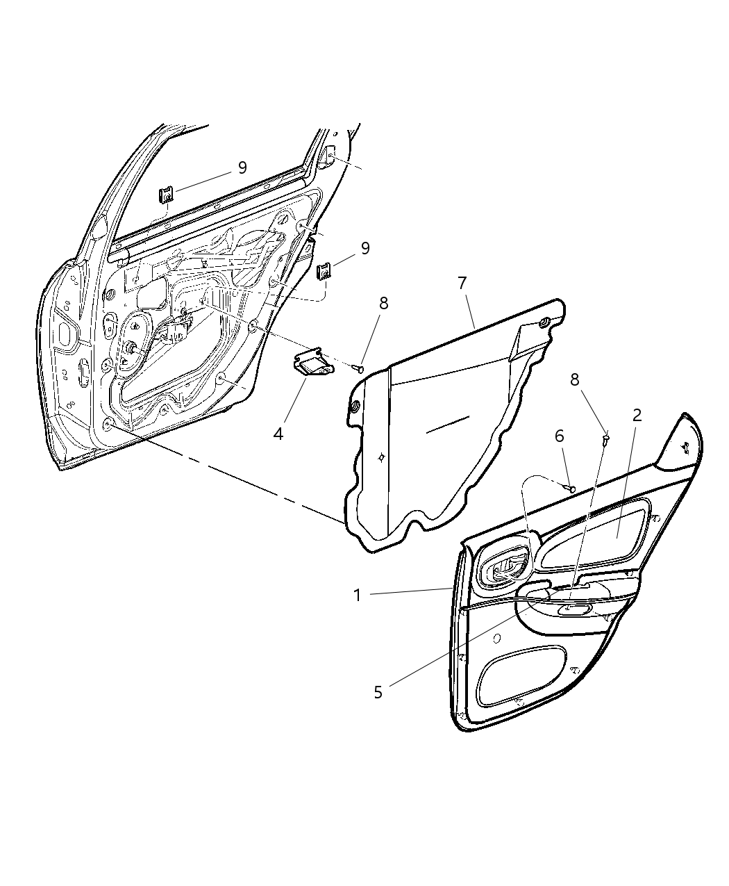Mopar WR051DVAB Panel Rear Door Trim