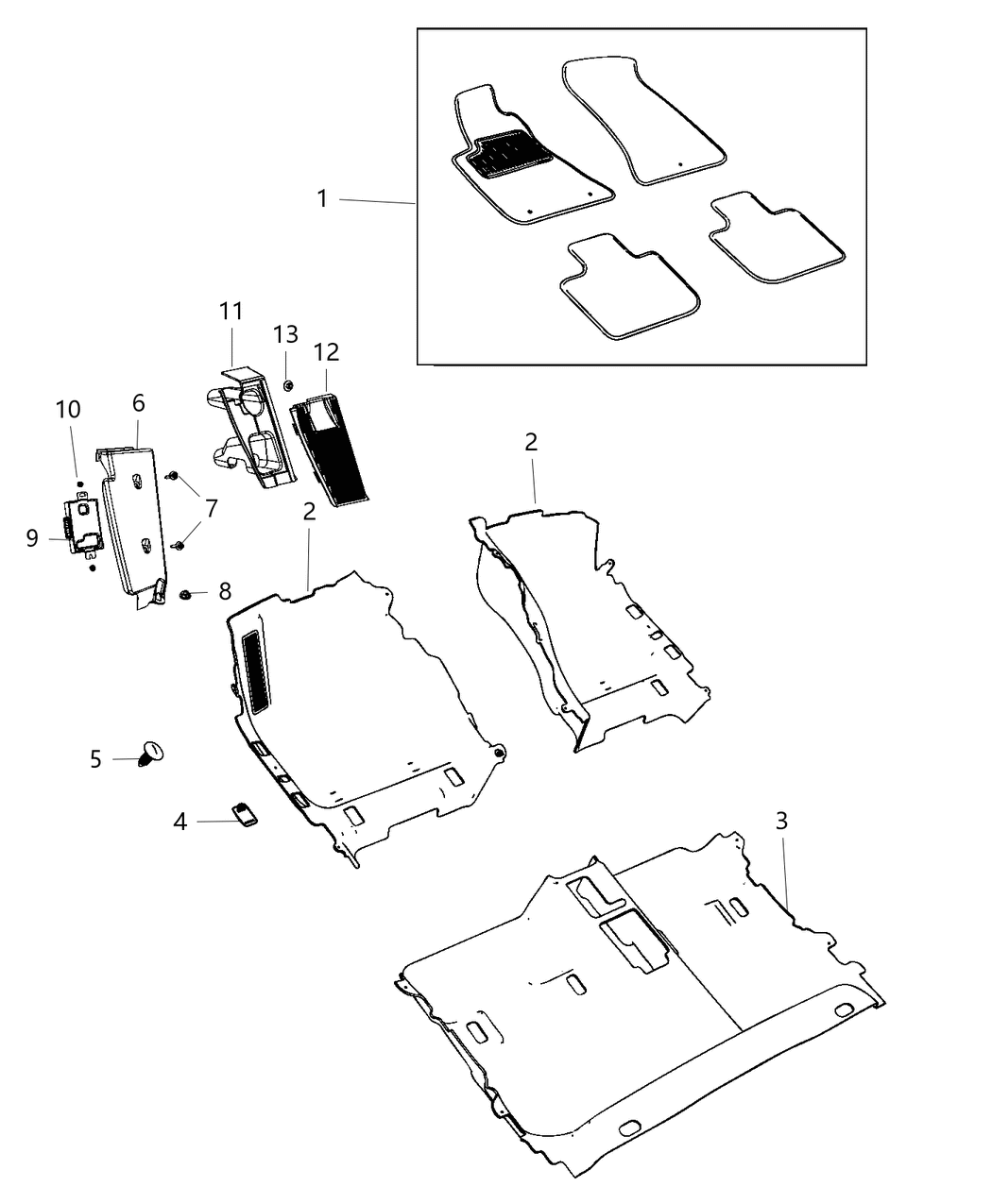 Mopar 6RM60DX9AB Mat Kit Front & Rear Carpet