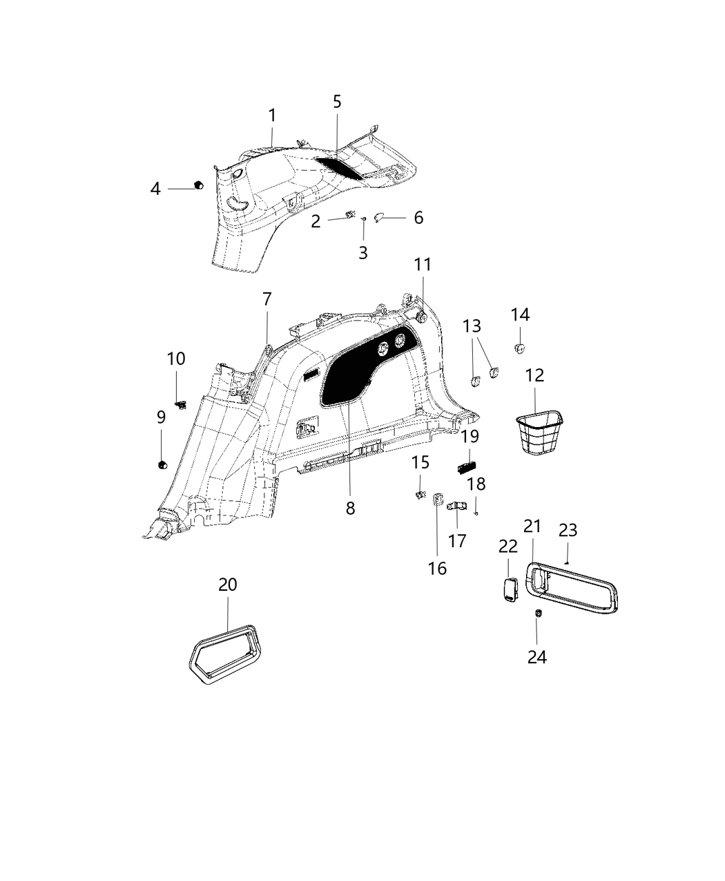 Mopar 1VR941C5AG Panel Quarter Trim Lower