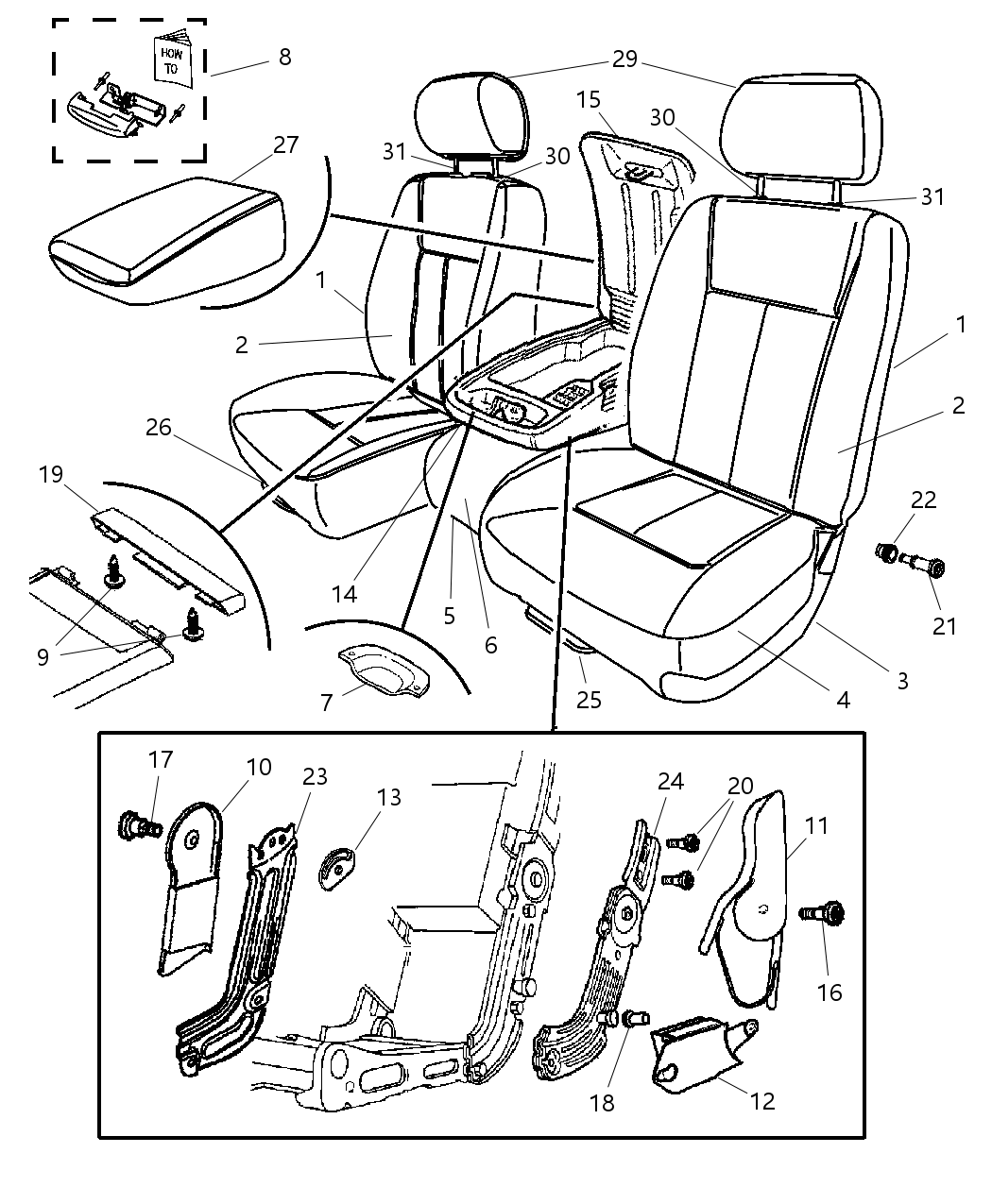 Mopar 1EB411D5AA Headrest Front