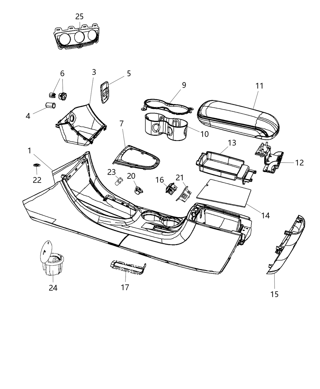Mopar 1UU16DW1AF Armrest Console