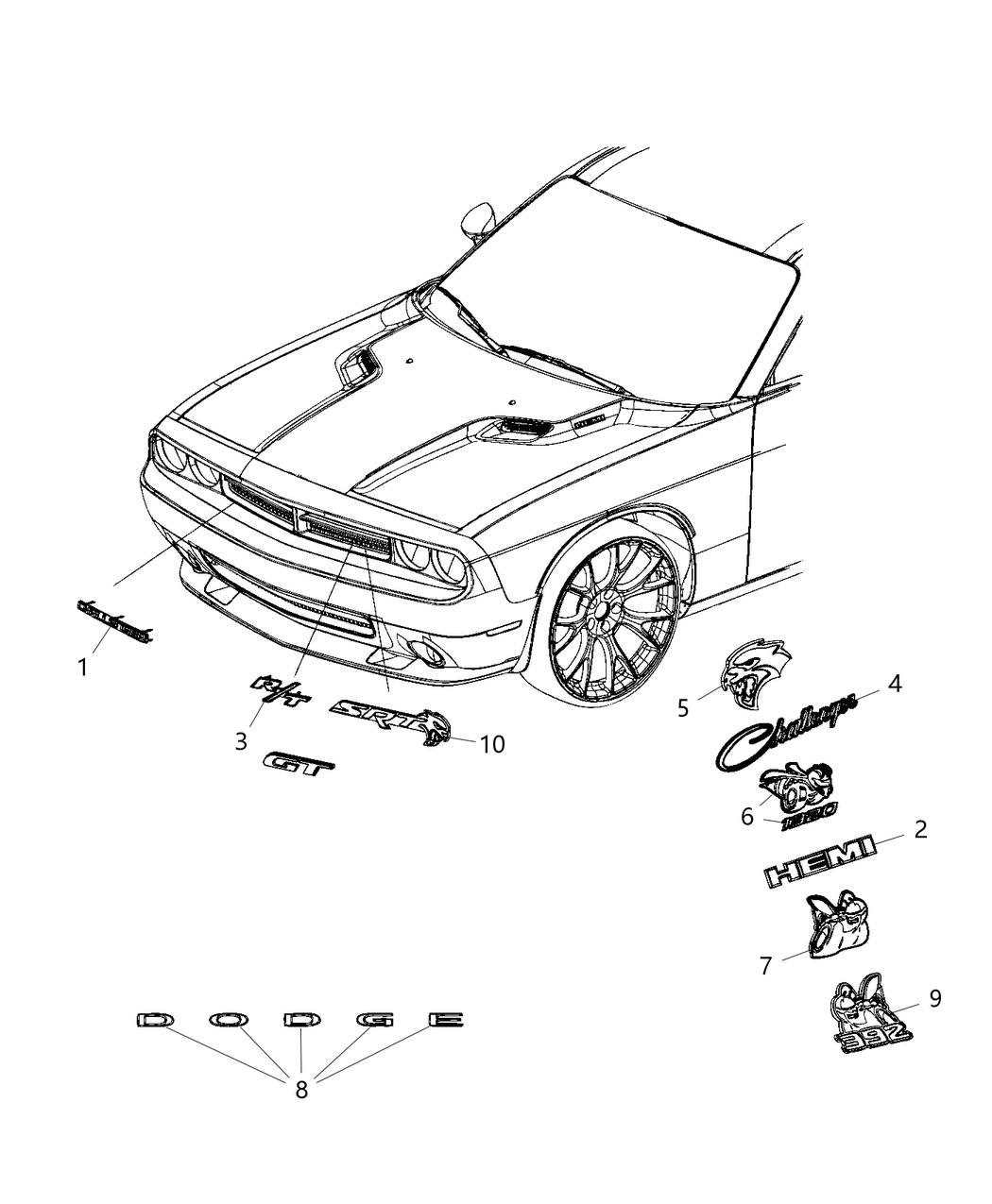 Mopar 68394593AB Nameplate Challenger