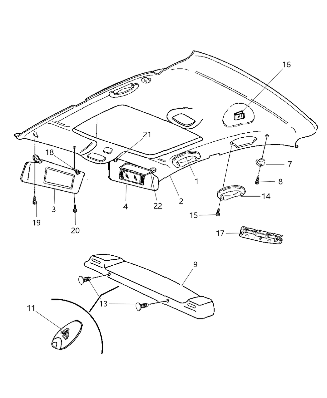 Mopar RF12TL2AF Headliner