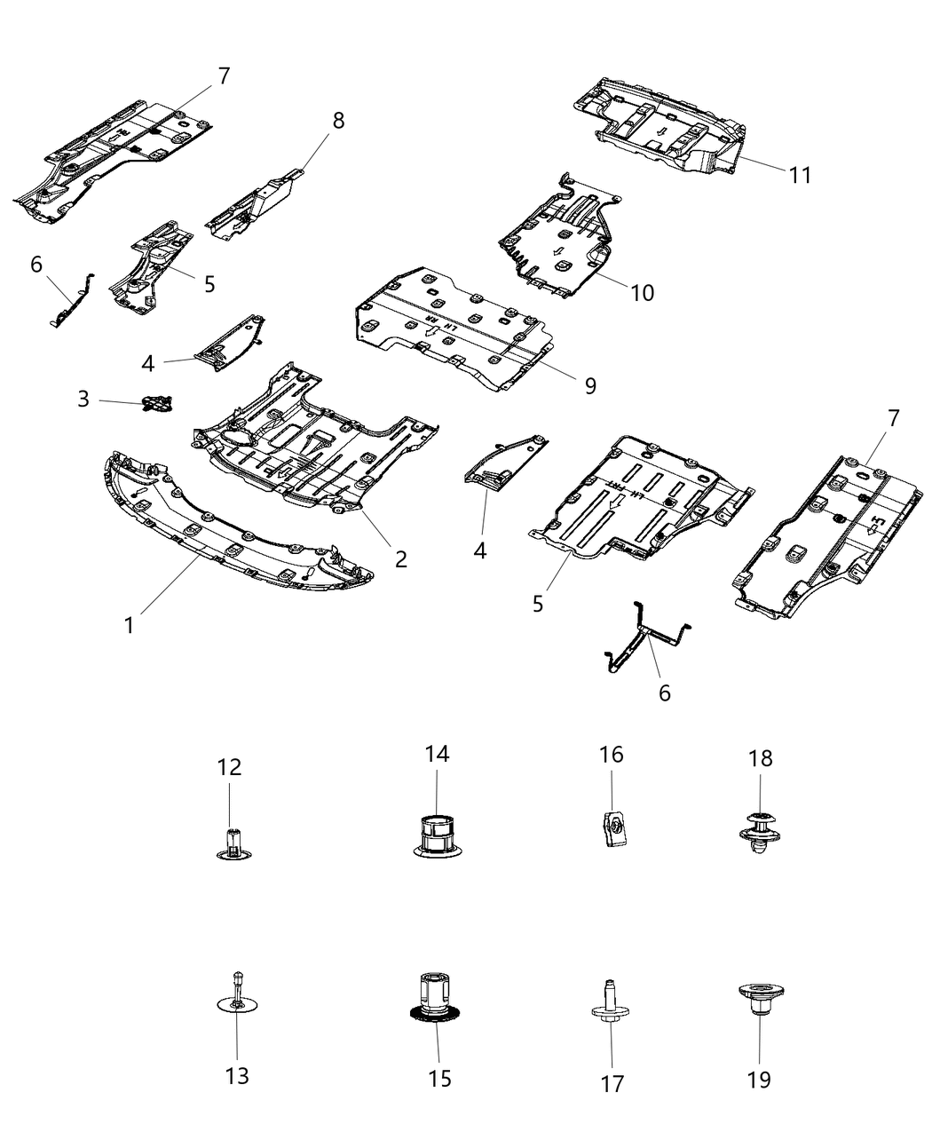 Mopar 6512737AA Air Shield Nut