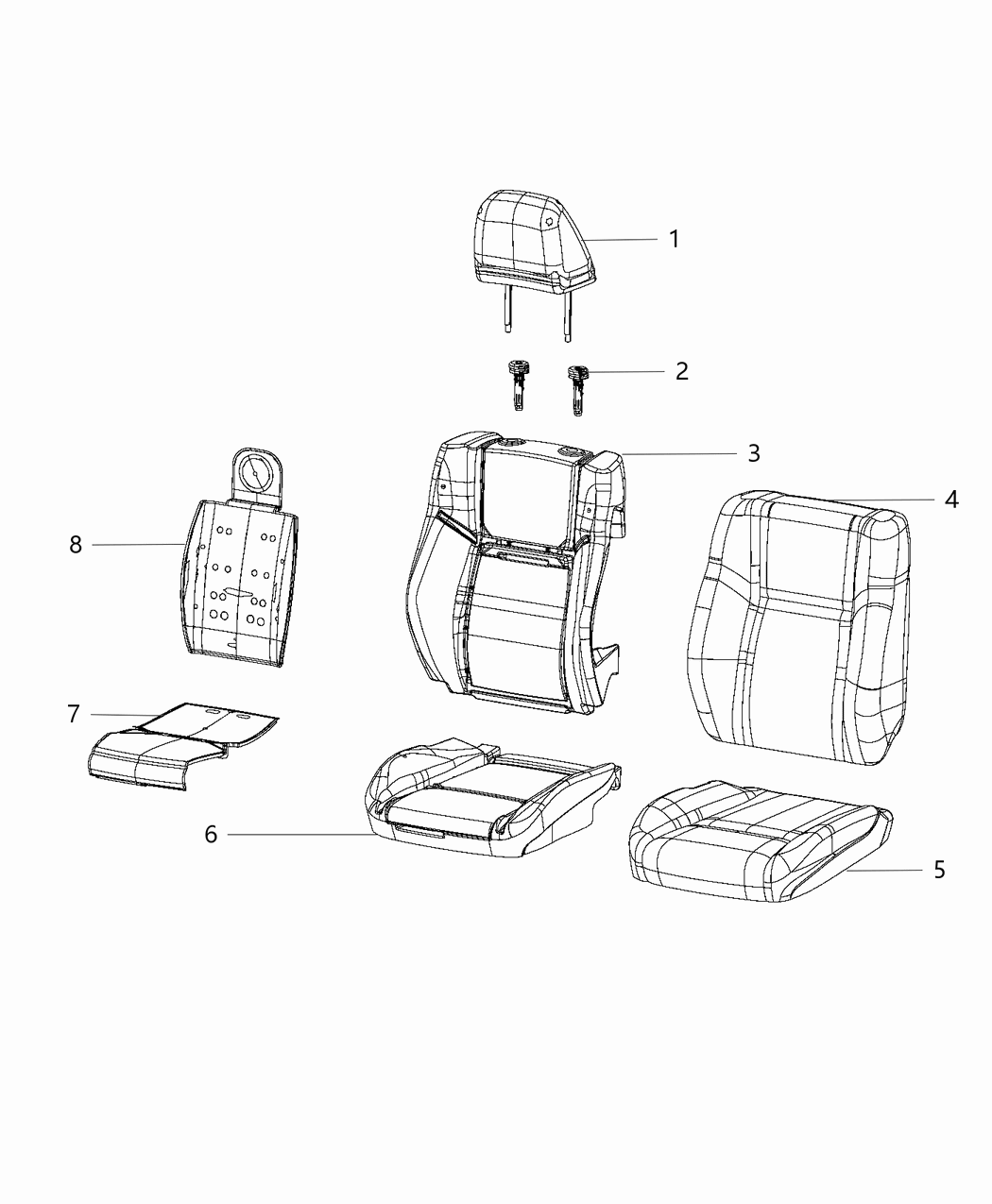 Mopar 5XZ46LV5AA Headrest Front
