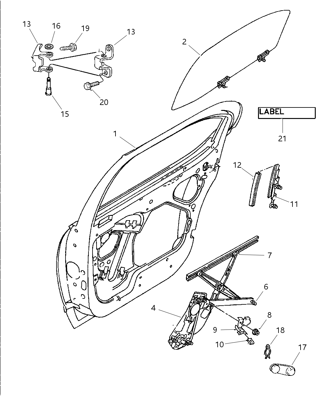 Mopar 4814467 Hinge Rear Door Lower