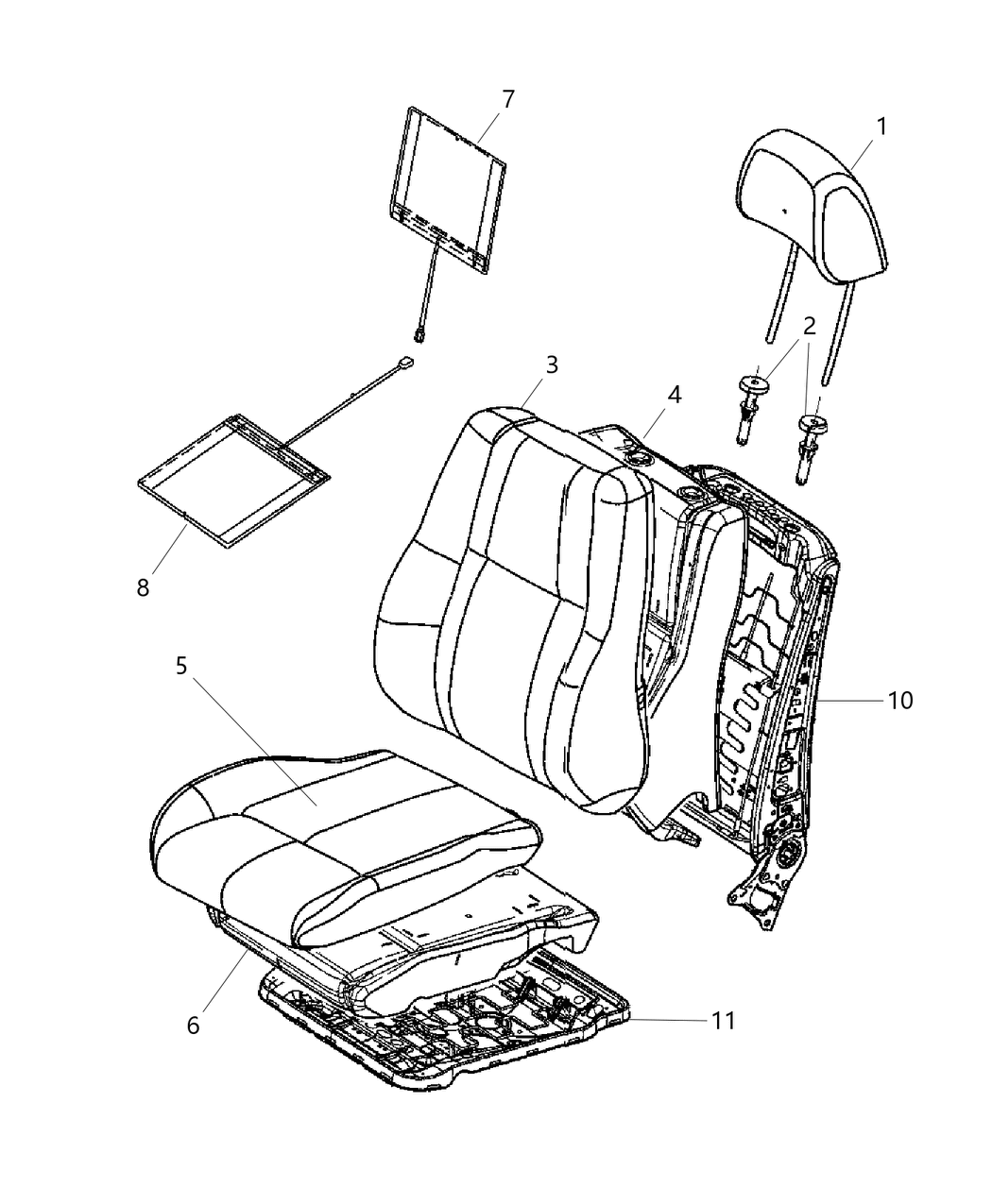 Mopar 5PR86LC5AA Headrest Active Head Restraints Front
