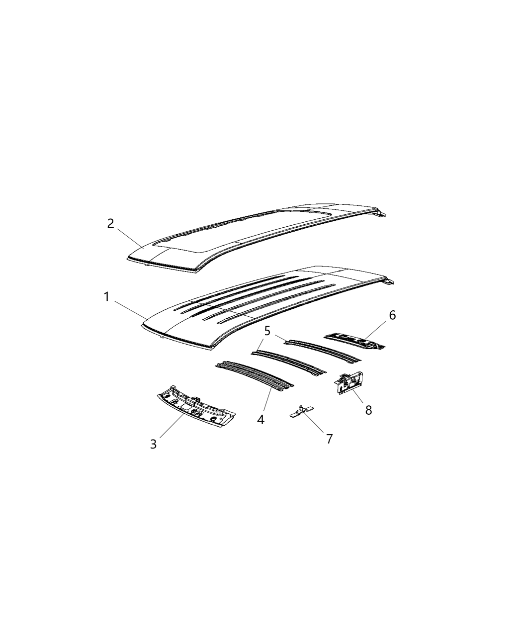 Mopar 68243964AA Reinforcement Roof Panel