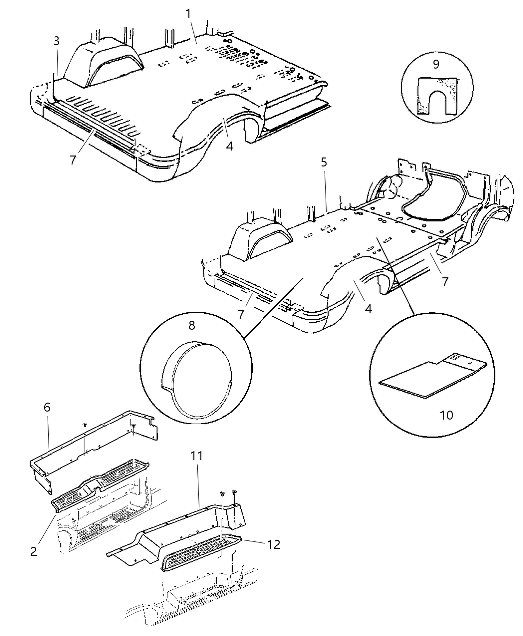 Mopar 5FE05SD5 Carpet, Rear Floor