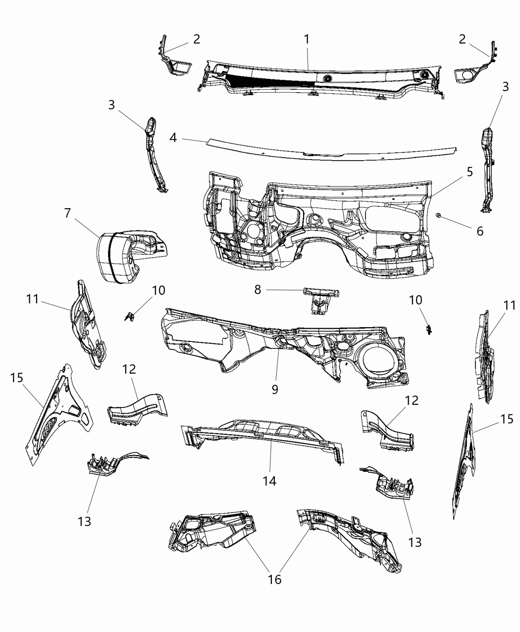 Mopar 5058934AD Silencer Plenum And Dash Panel