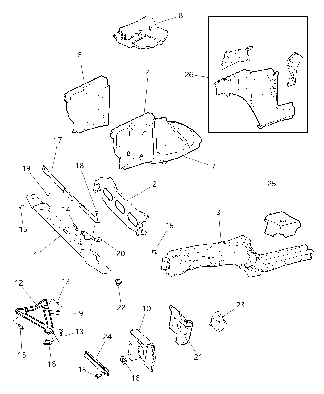 Mopar 4897137AA Panel Sill, Front
