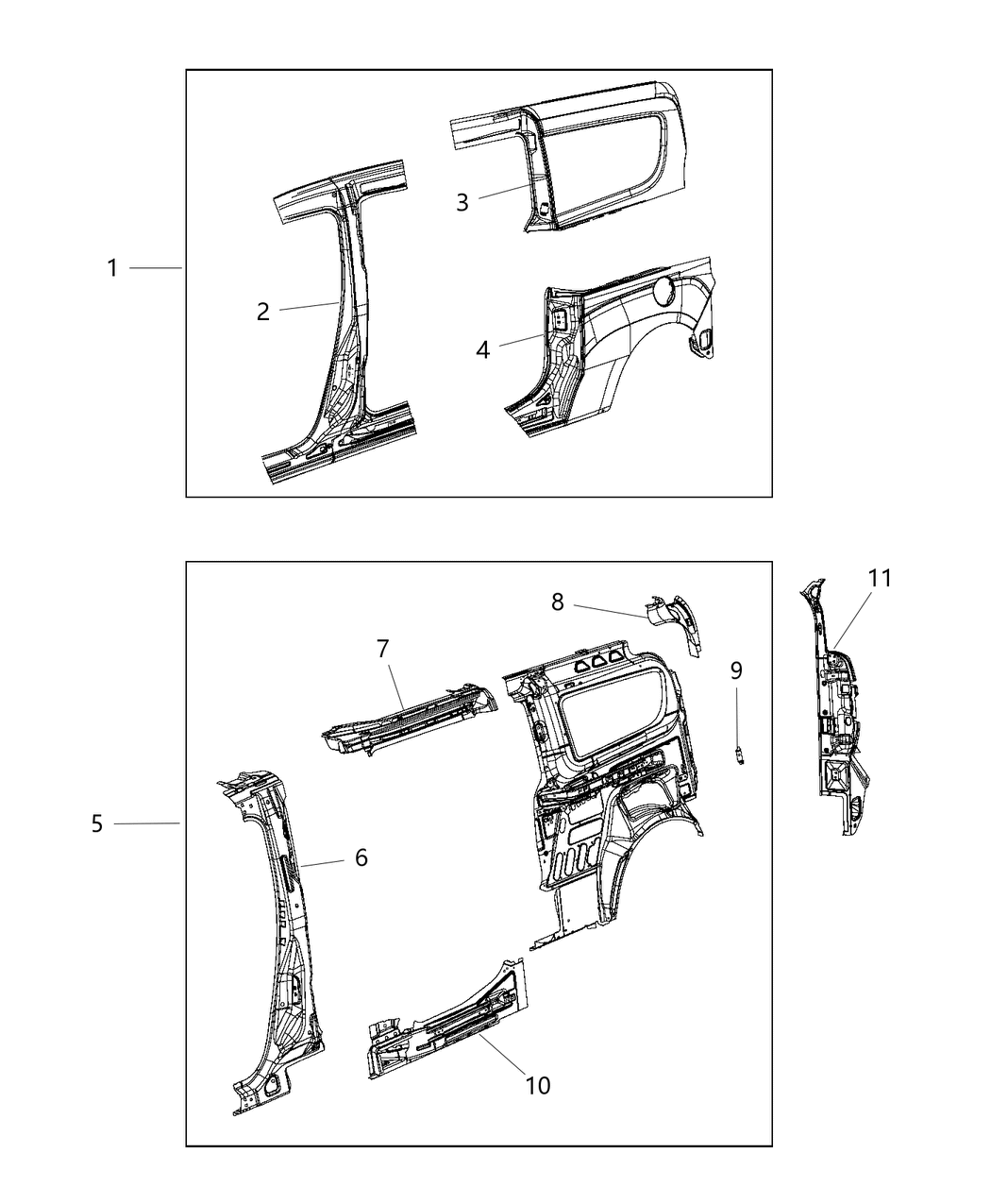 Mopar 68273979AA Panel Quarter Lower