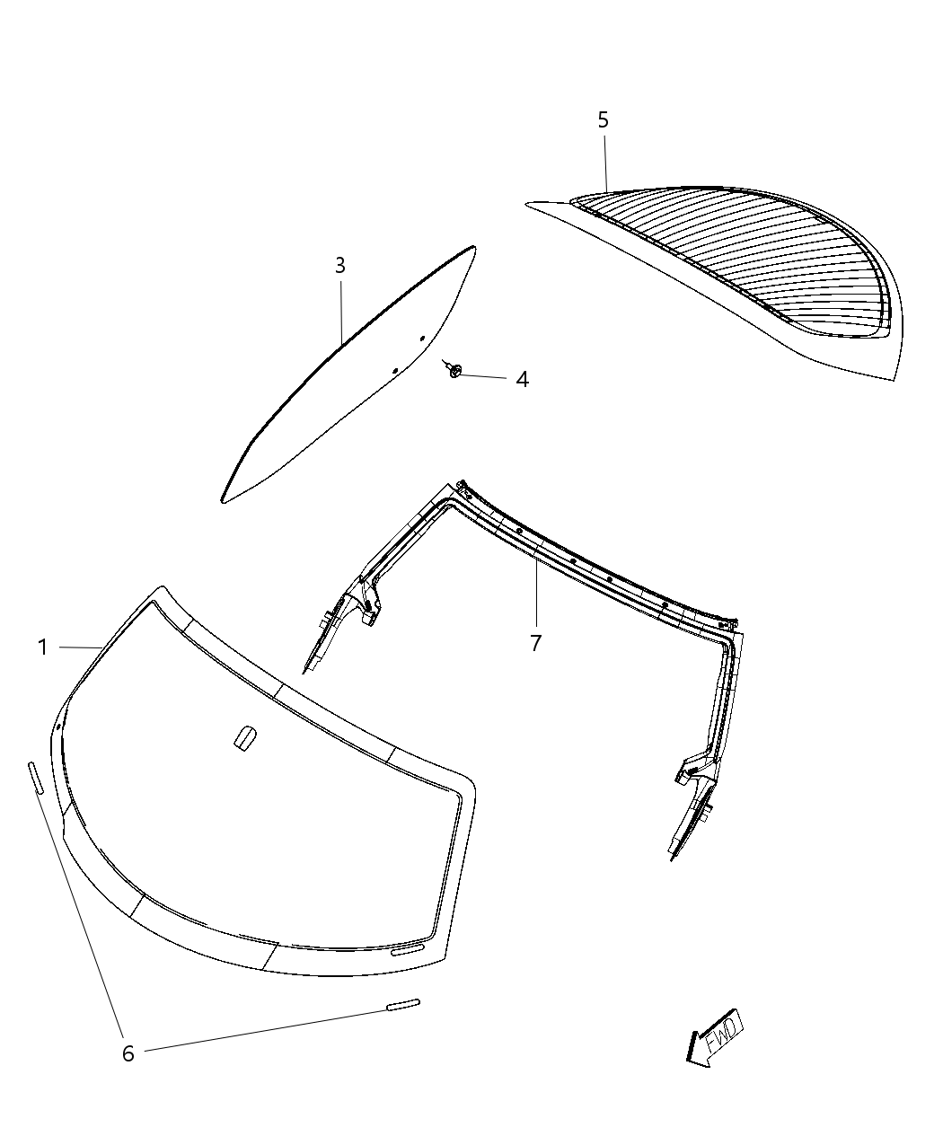 Mopar 68349600AA Retainer Glass To Liftplate Roller Guide