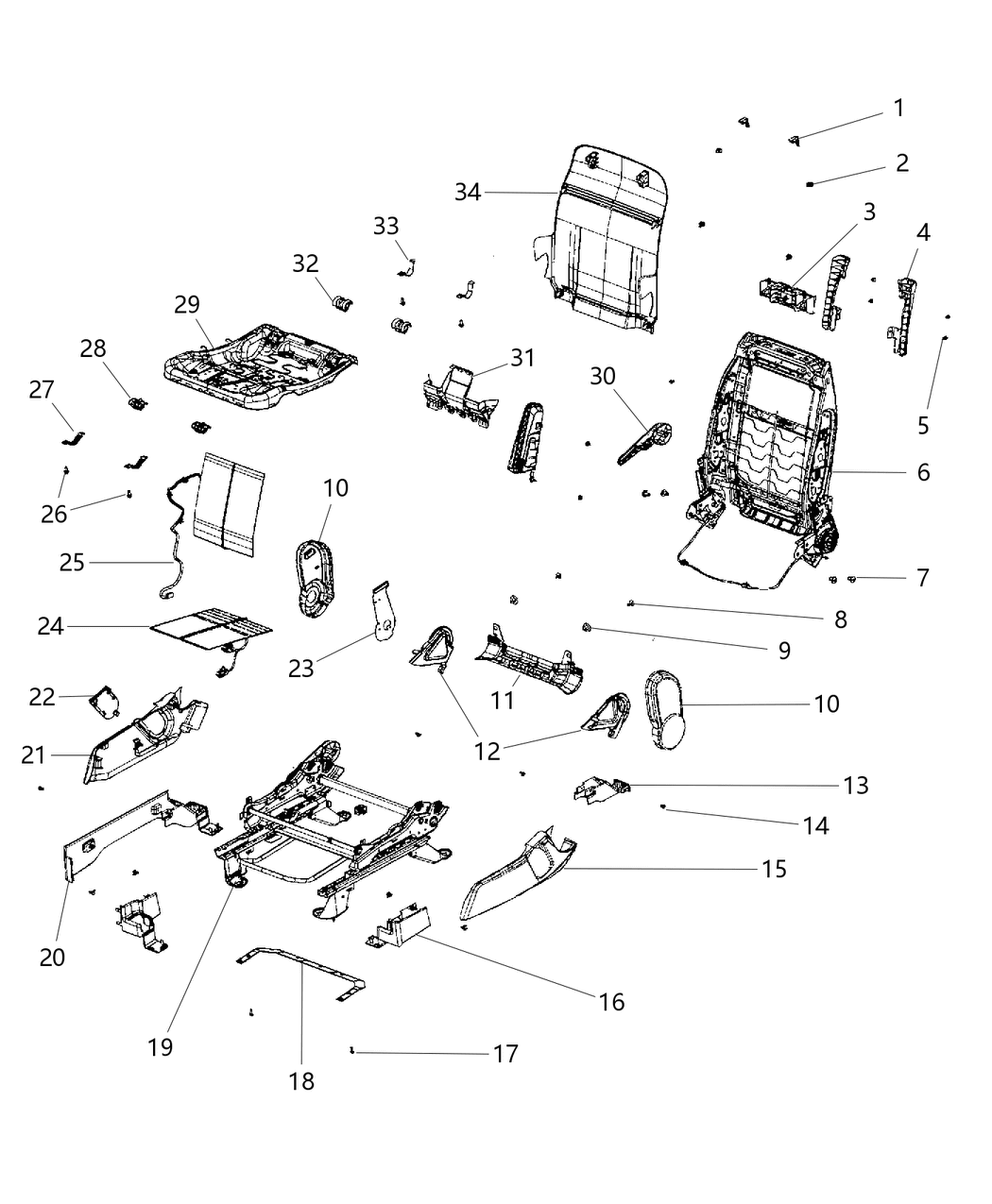 Mopar 1RW79DK2AA Handle Recliner