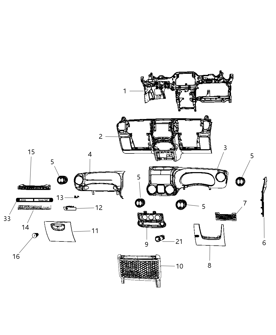 Mopar 5QZ90DX9AB Door Passenger Air Bag, Passenger Side
