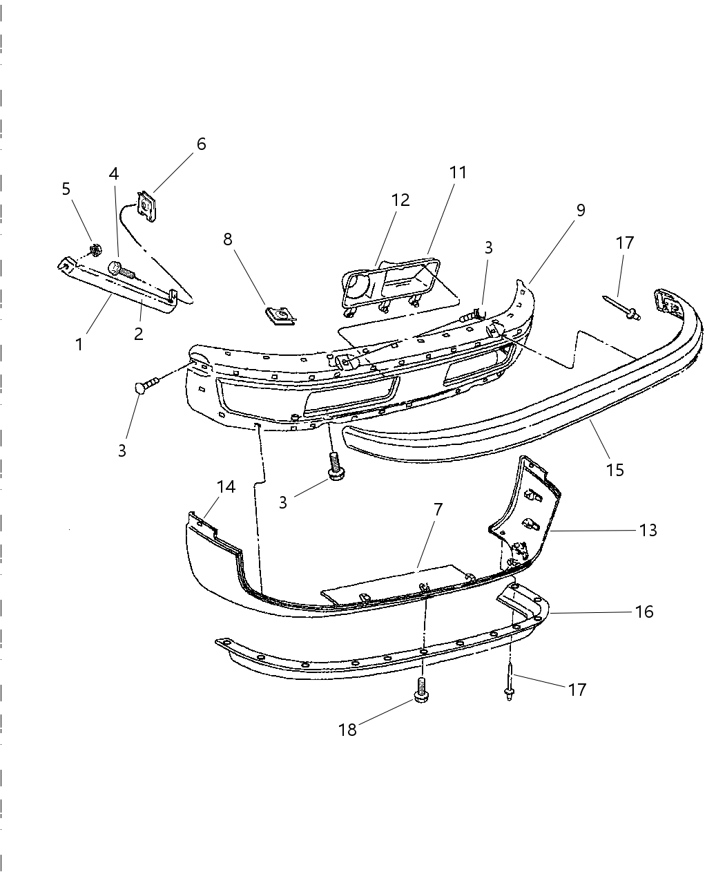 Mopar 55076787 Shield Sight Radiator Grille To Upper Crossmember