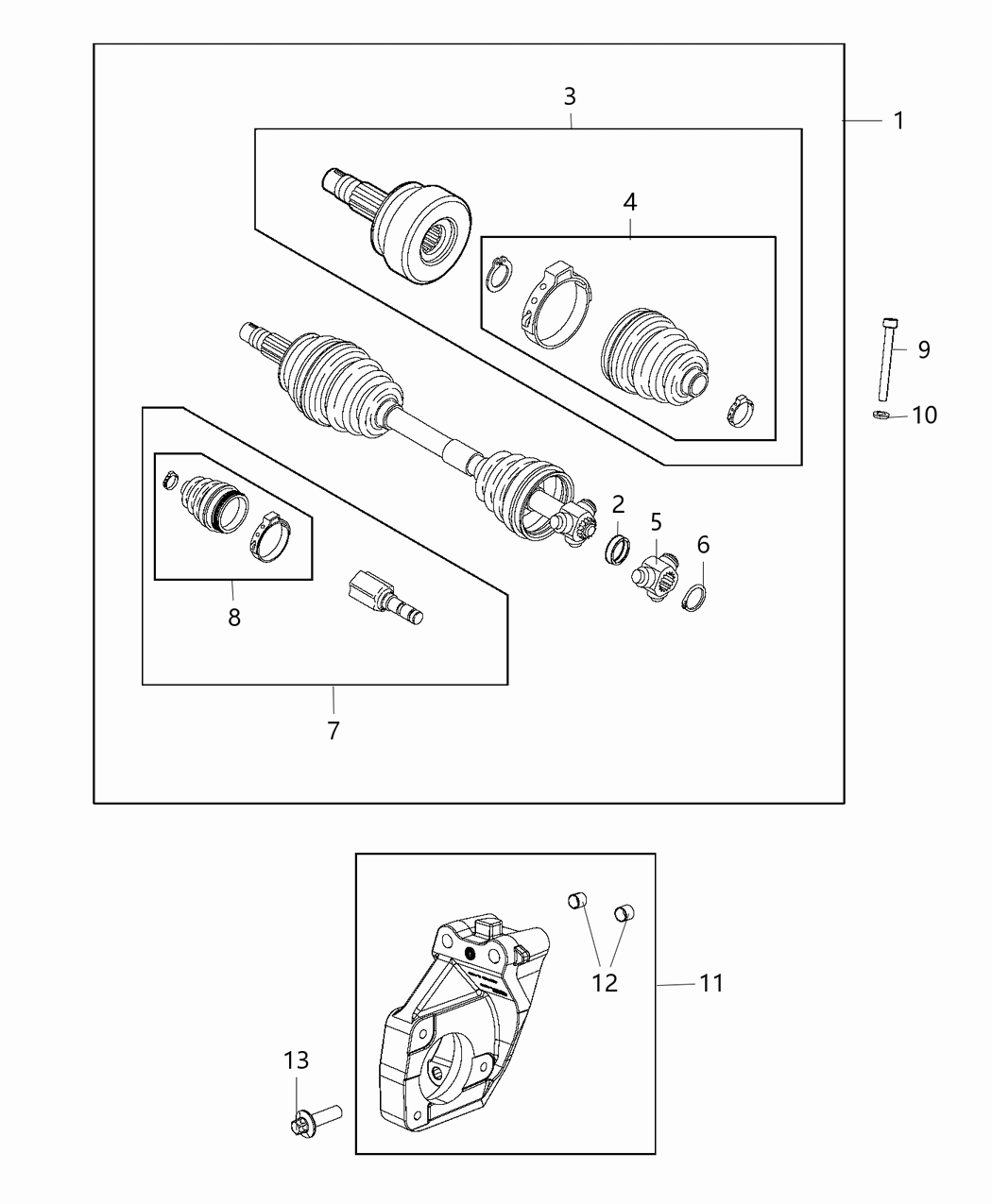 Mopar 68254569AA Support Axle Shaft