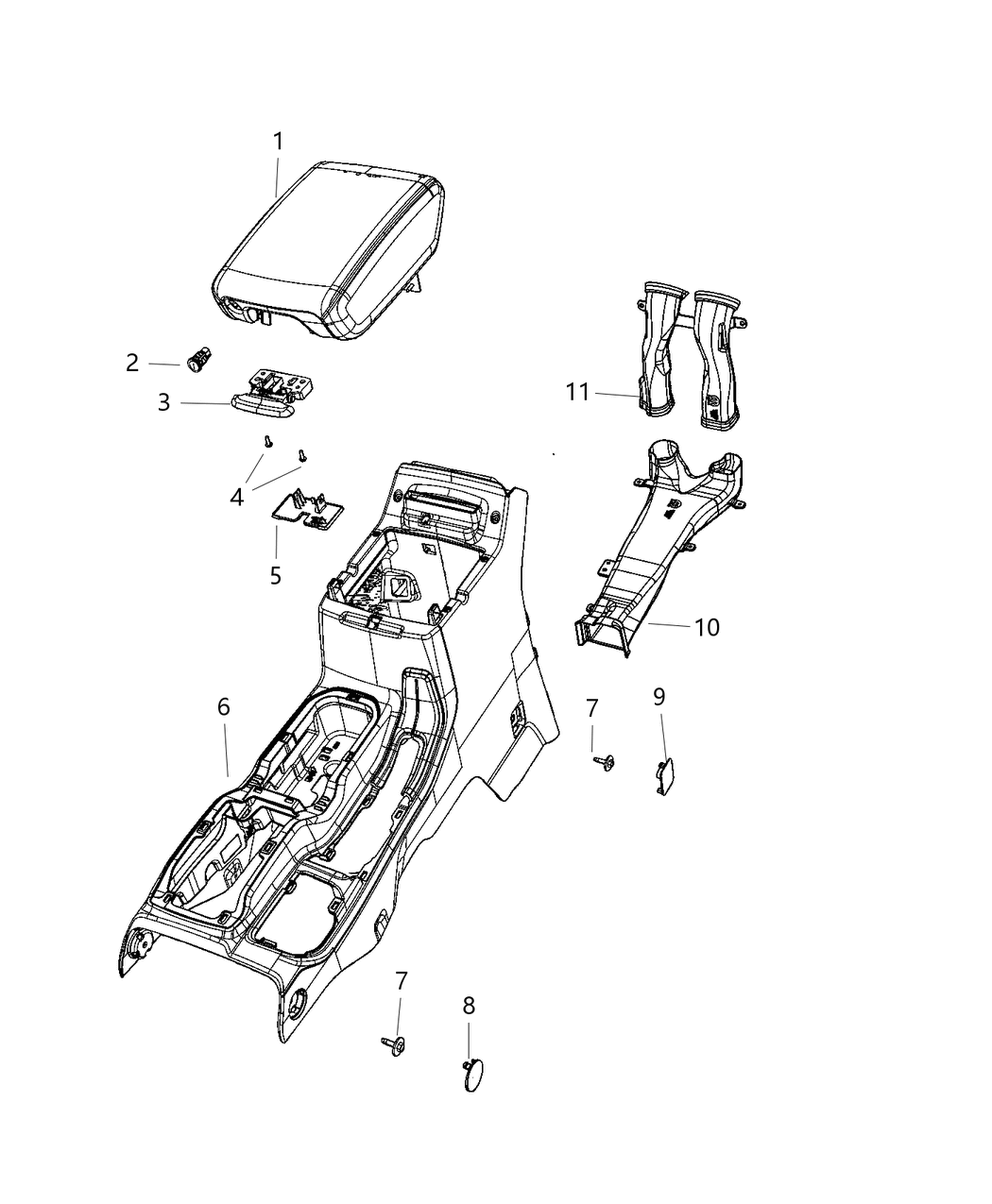 Mopar 6AC671V5AH Armrest Console