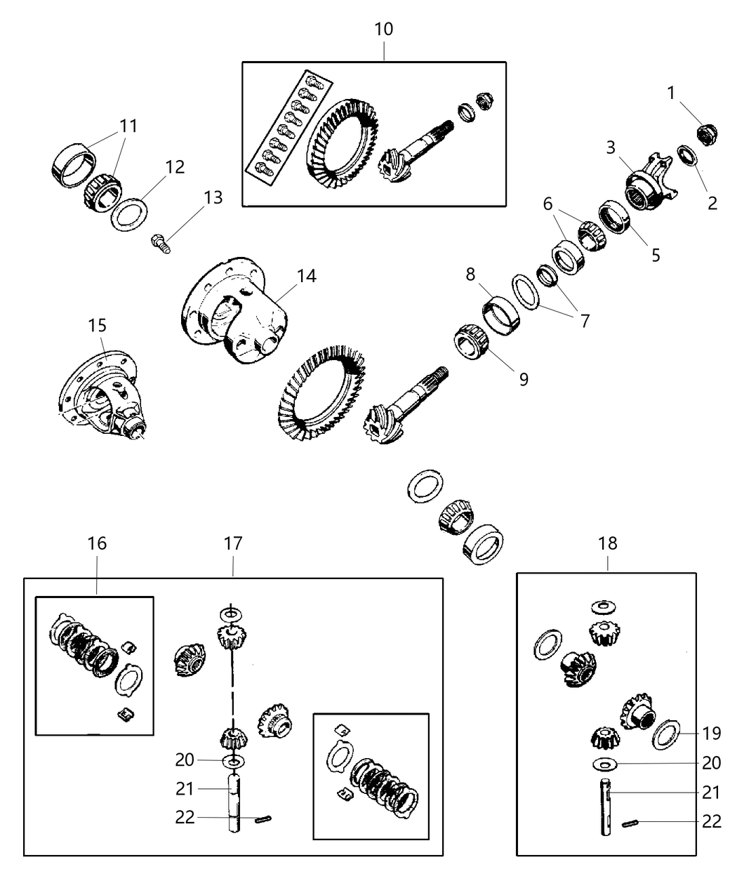 Mopar 344AA Bearing Kit Differential Kit Dana 44