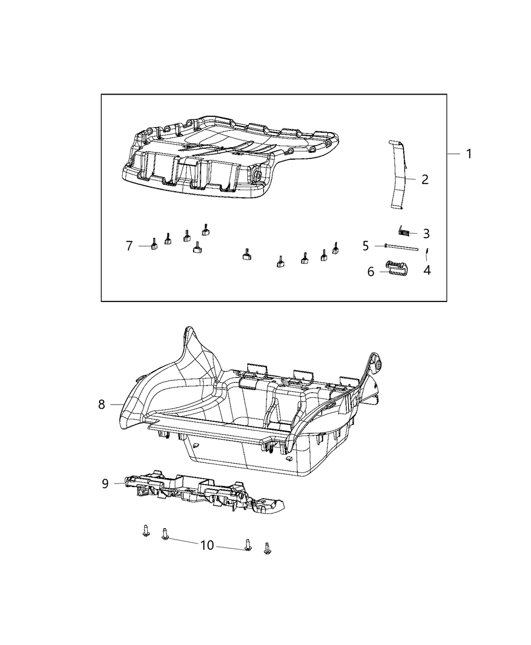Mopar 5ZV76DX9AB Lid Storage Bin