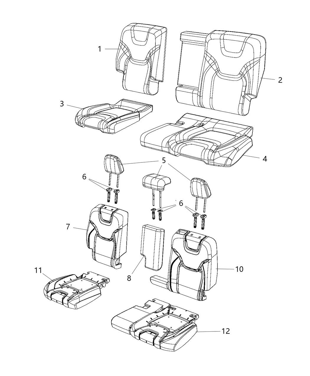 Mopar 6CV42HL1AB Cover Rear Seat Cushion Right