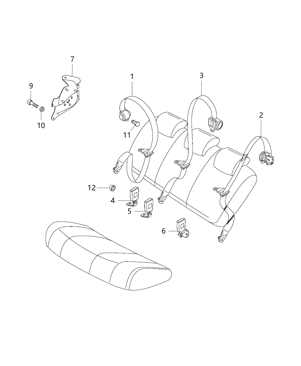 Mopar 68266757AA Bracket Seat Belt