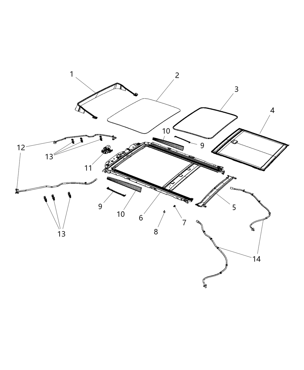 Mopar 68082478AA Dual Lock Sunroof Frame 25X30Mm