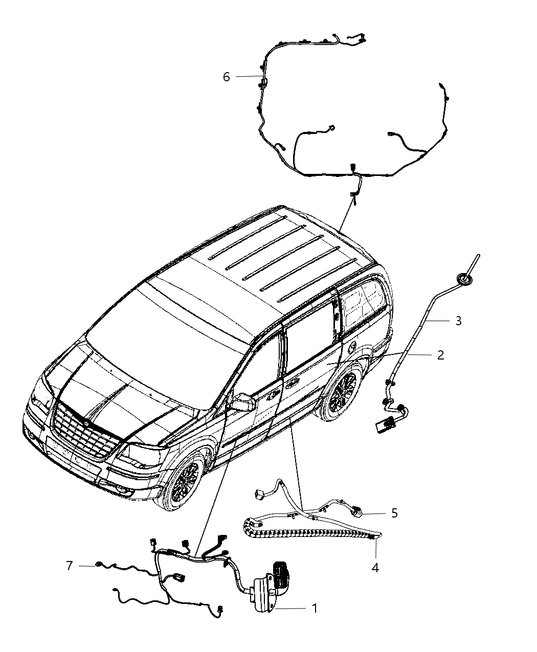 Mopar 68068066AC Wiring Sliding Door Right, Passenger Side