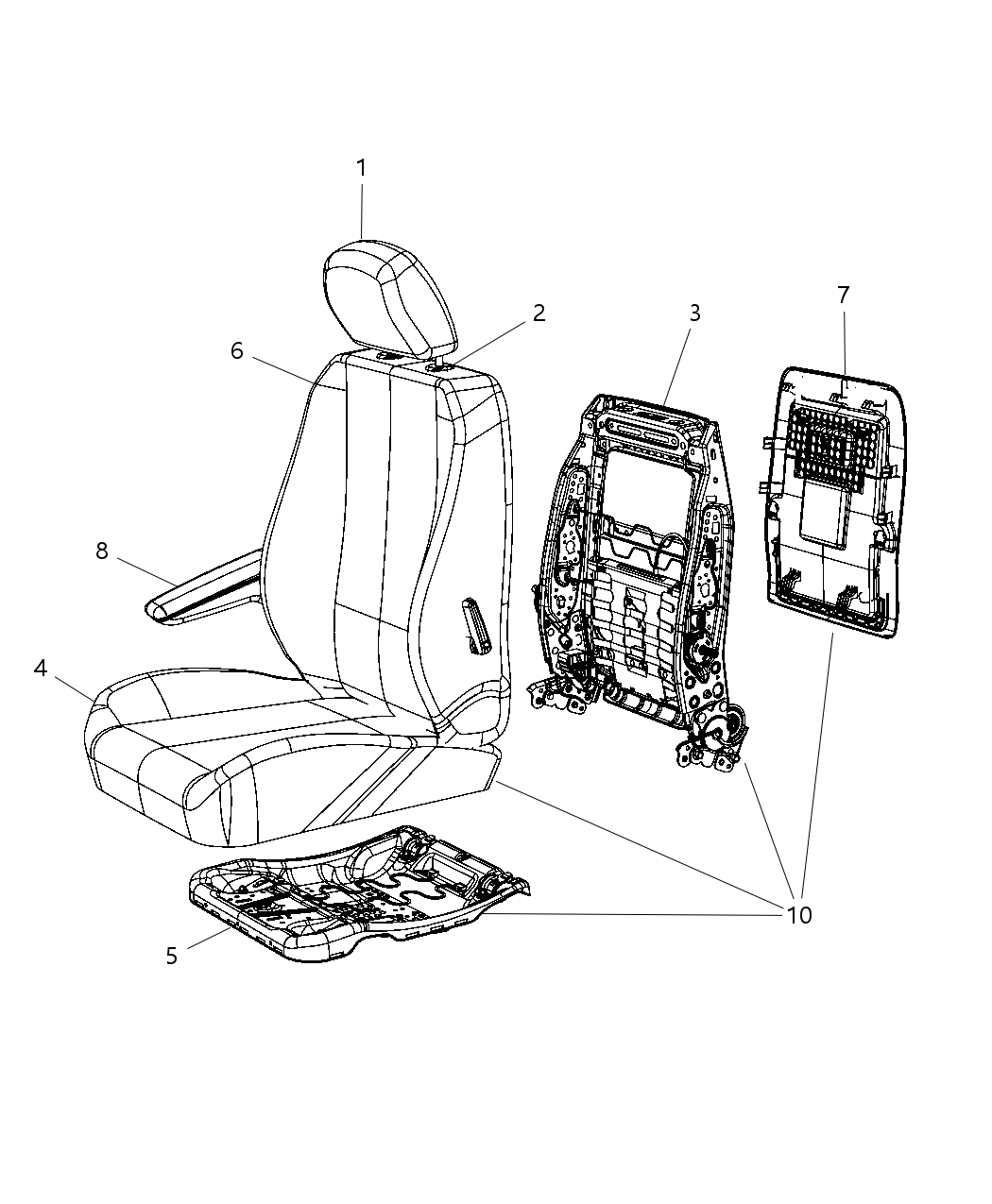 Mopar 1CZ451D5AC Seat Complete Front