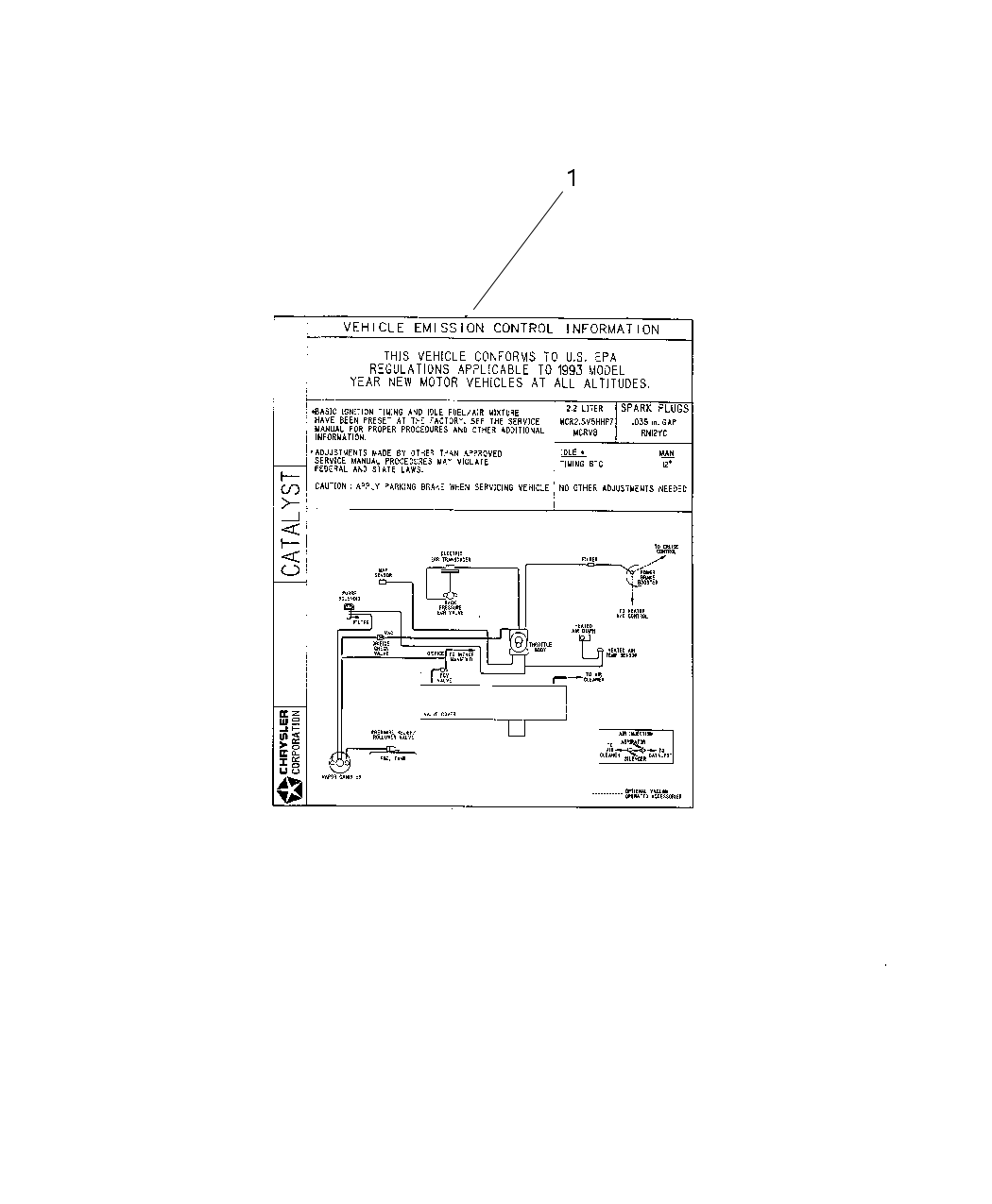 Mopar 4865344AC Emission Label