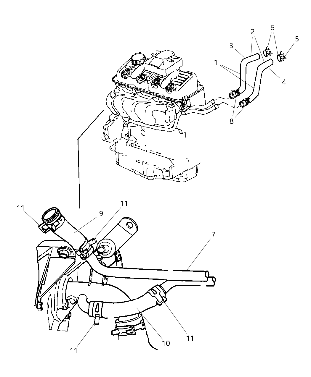 Mopar 5290931AB Hose Heater Supply And Return