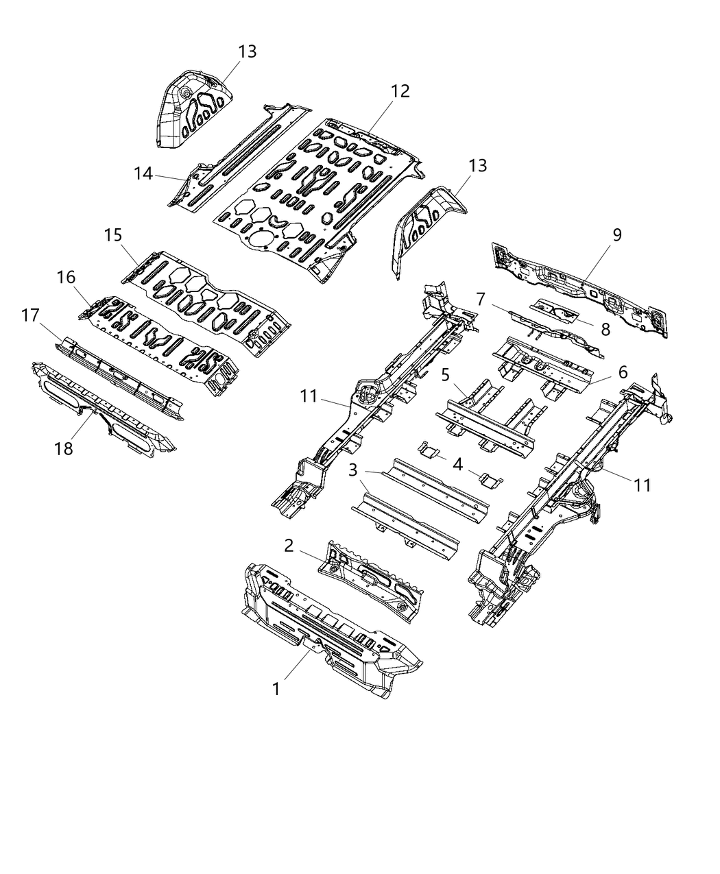 Mopar 68304750AA Reinforcement Floor Pan Center