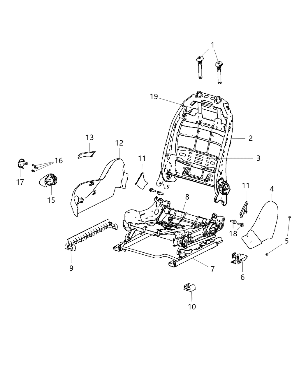 Mopar 5SG14DX9AA Shield Inboard Rear Inboard Seat Track Cover