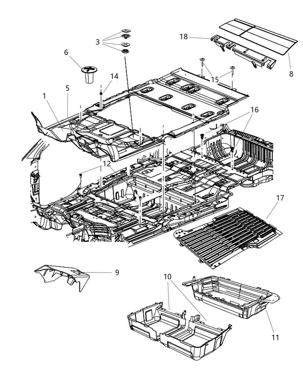 Mopar 1JT15DX9AF Mat Kit Floor