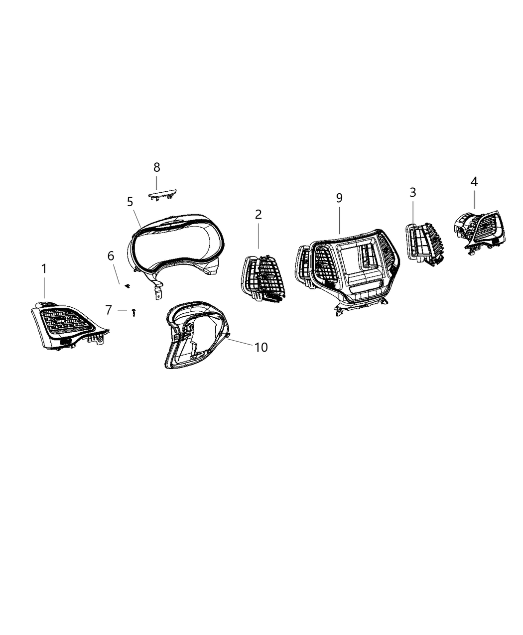 Mopar 6DB641XPAC Outlet A/C & Heater Right Outboard