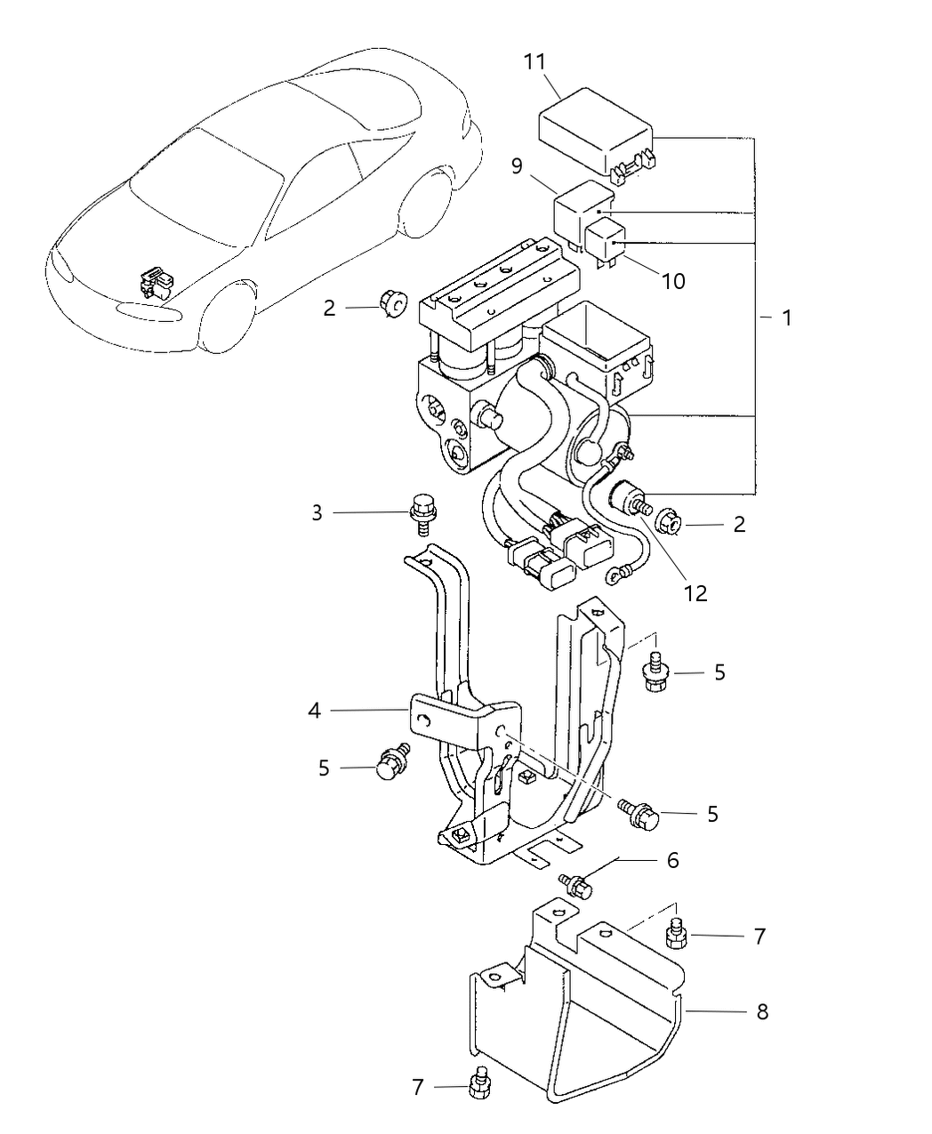 Mopar MR249335 ABS Control Unit Bracket
