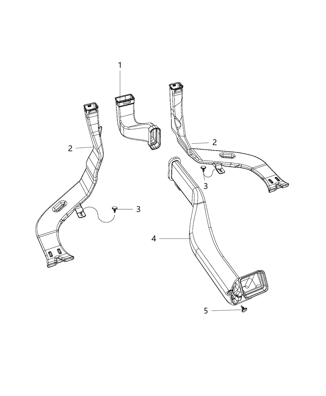 Mopar 68103154AA Duct Air To Rear Seat