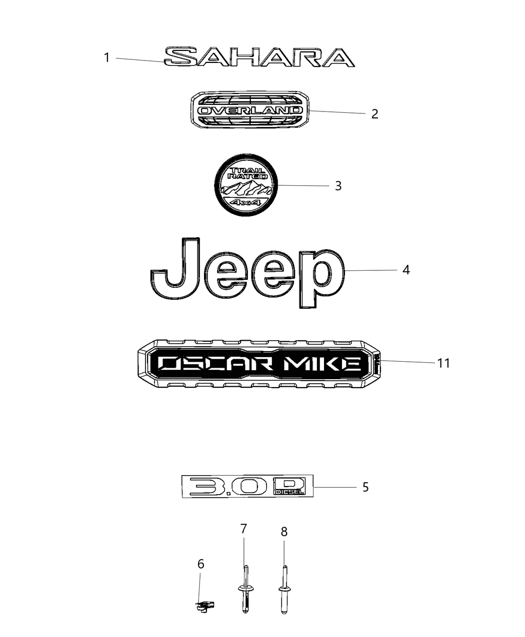 Mopar 68472854AA Medallion Fender Front Trail Rated