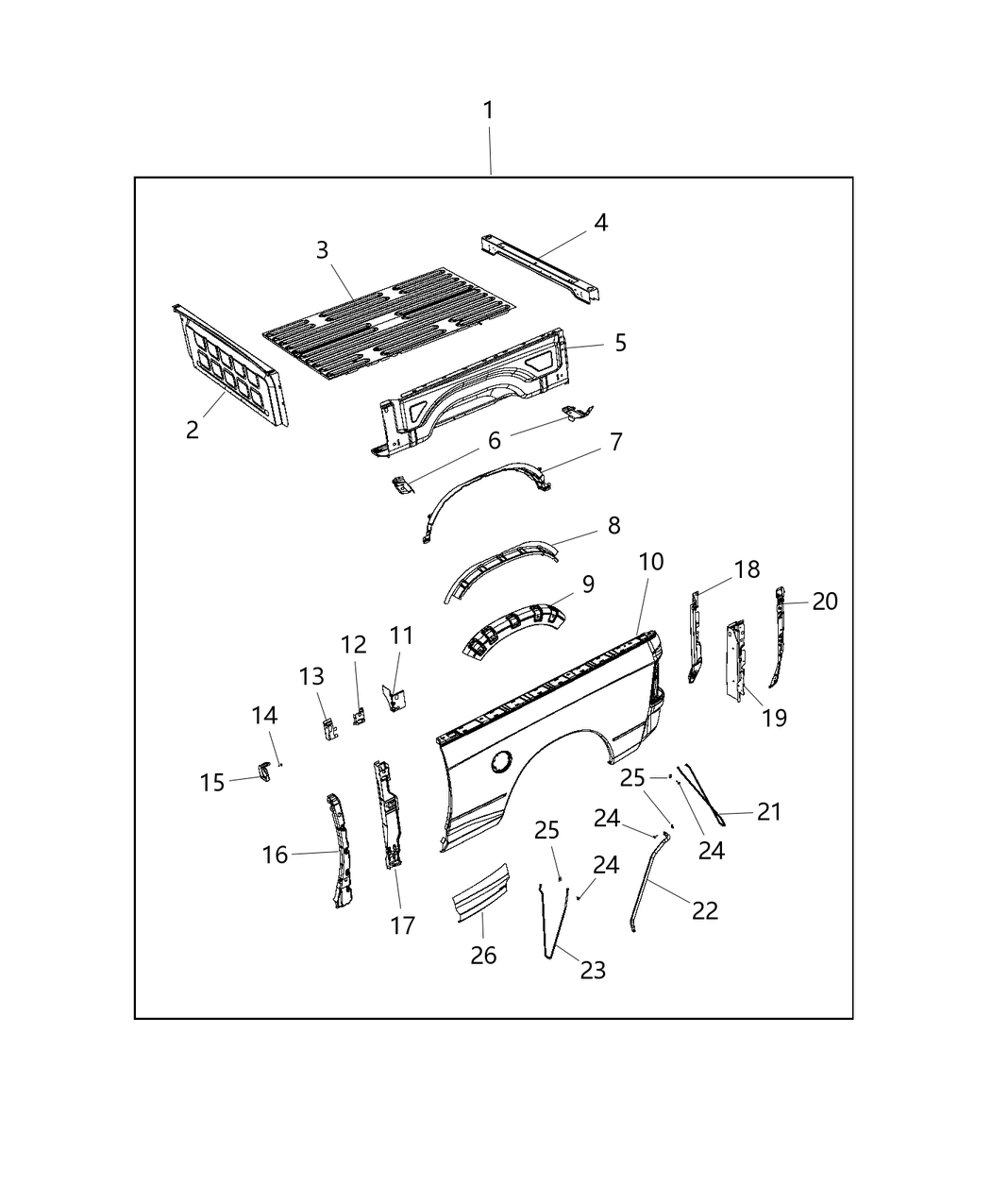 Mopar 68110579AA Reinforcement Rail Front