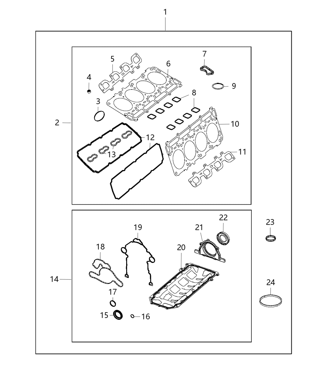 Mopar 68417512AA Gasket Kit Engine Upper - May Not Include All Gaskets