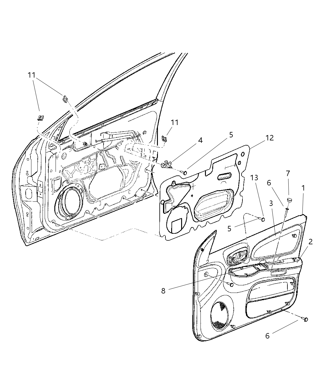 Mopar WC63XDVAA Panel Front Door Trim
