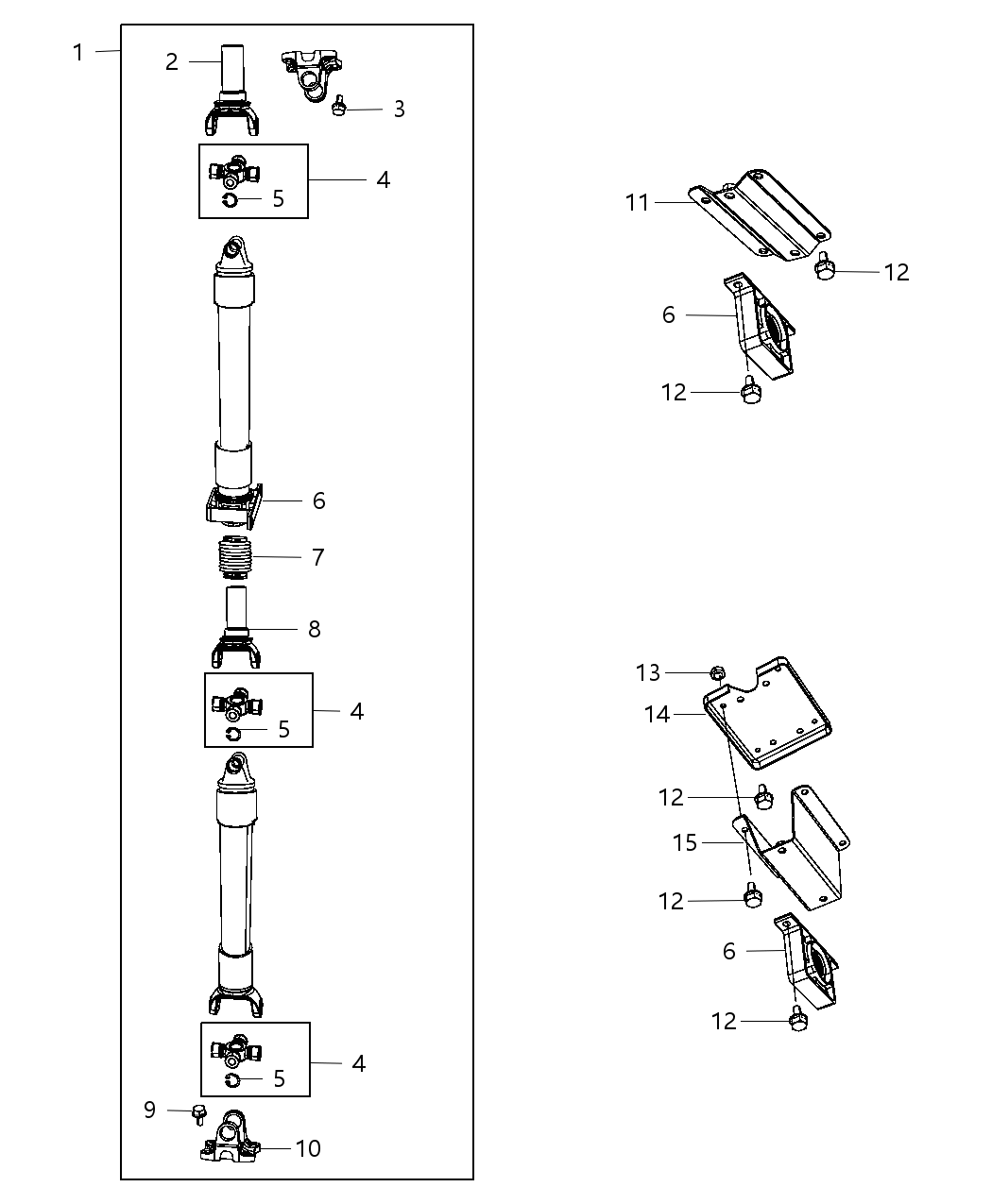 Mopar 52105714AB Bracket Drive Shaft Center Bearing